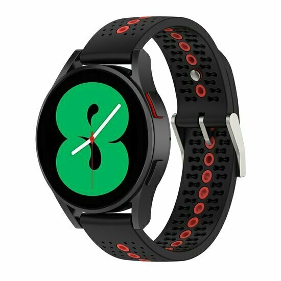 Garmin Vivoactive 4 / 4L - Dot Pattern Armband - Schwarz mit rot