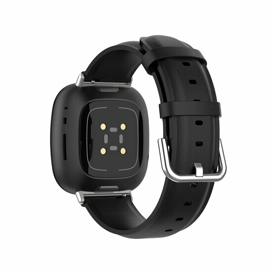 Fitbit Versa 3/4 &amp; Sense 1/2 Lederband - Schwarz