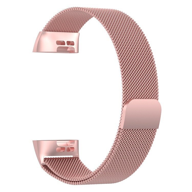Fitbit Charge 3 &amp; 4 milanaise Armband - Gr&ouml;&szlig;e: Klein - Ros&eacute;gold