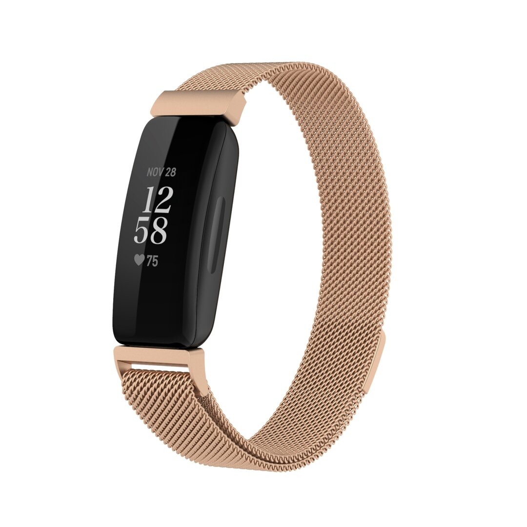 Fitbit Inspire 2 &amp; Ace 3 Milanaise Armband - Gr&ouml;&szlig;e: Klein - Champagner Gold