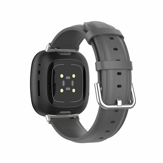 Fitbit Versa 3/4 &amp; Sense 1/2 Lederband - Dunkelgrau