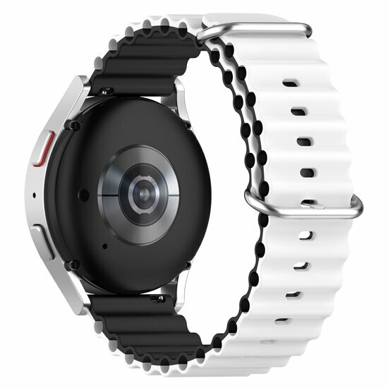 Samsung Galaxy Watch - 46mm / Samsung Gear S3 - Ocean Style Armband - Wei&szlig;/Schwarz