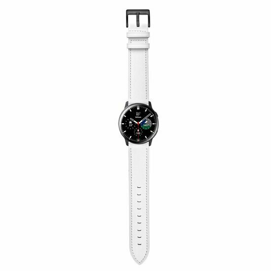 Samsung Galaxy Watch - 46mm / Samsung Gear S3 - Lederarmband - Wei&szlig;