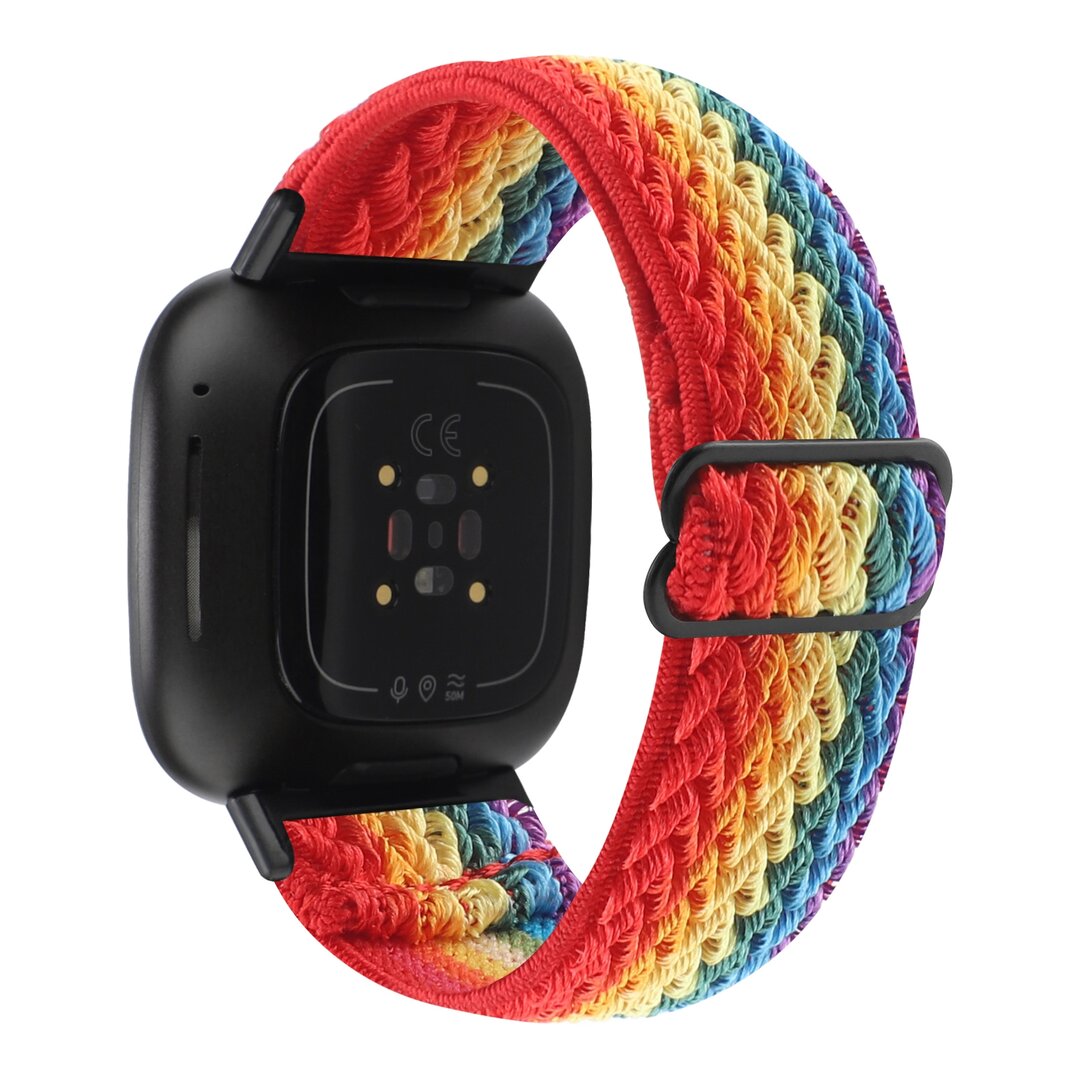 Fitbit Versa 3/4 &amp; Sense 1/2 Nylon-Laufband - Multicolour (Regenbogen)