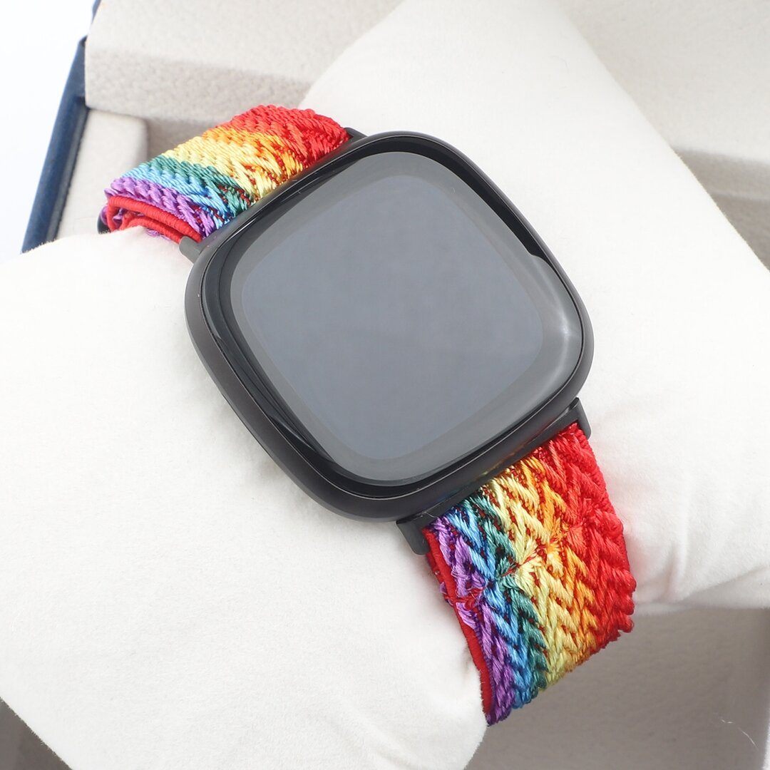Fitbit Versa 3/4 &amp; Sense 1/2 Nylon-Laufband - Multicolour (Regenbogen)