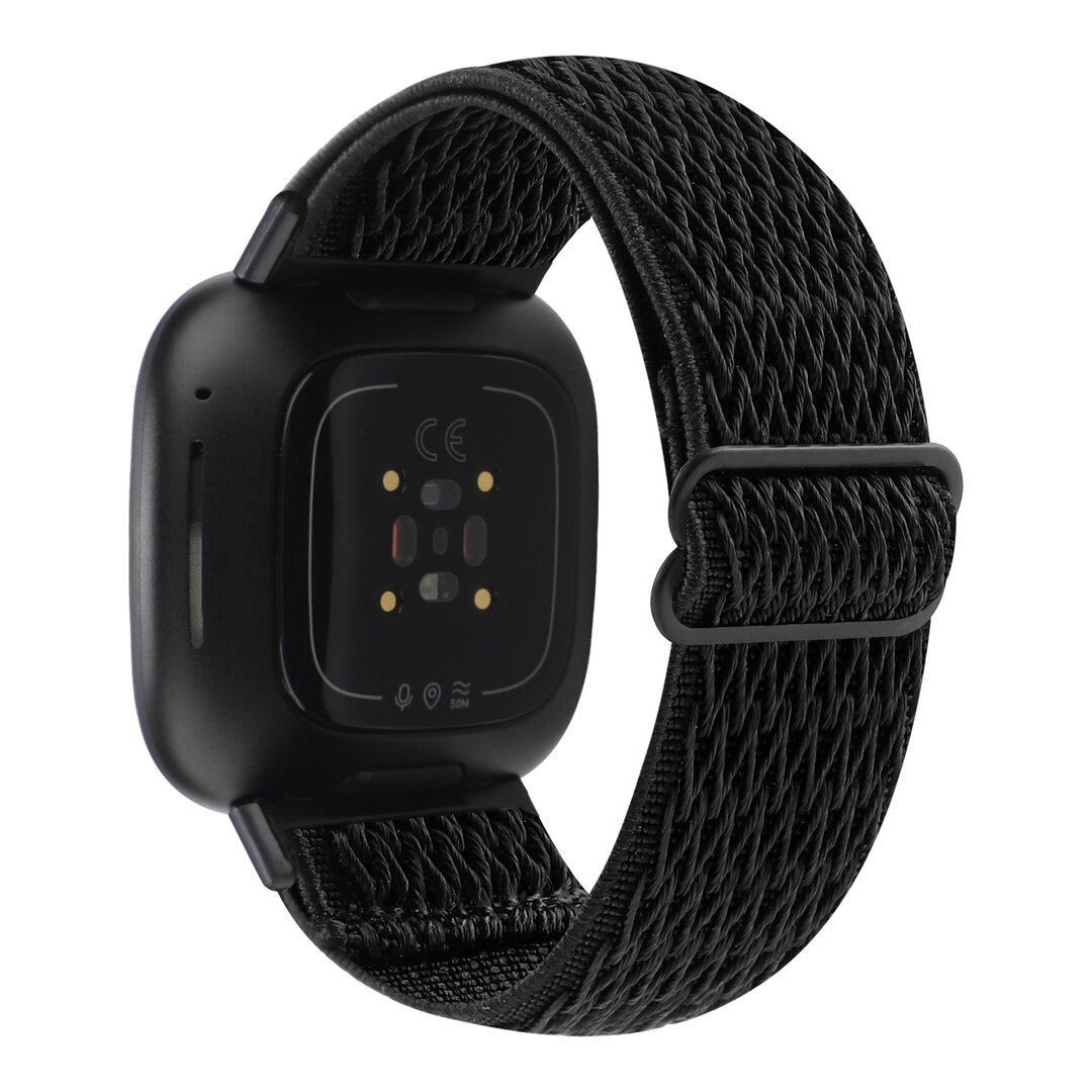 Fitbit Versa 3/4 &amp; Sense 1/2 Nylon Laufband - Schwarz