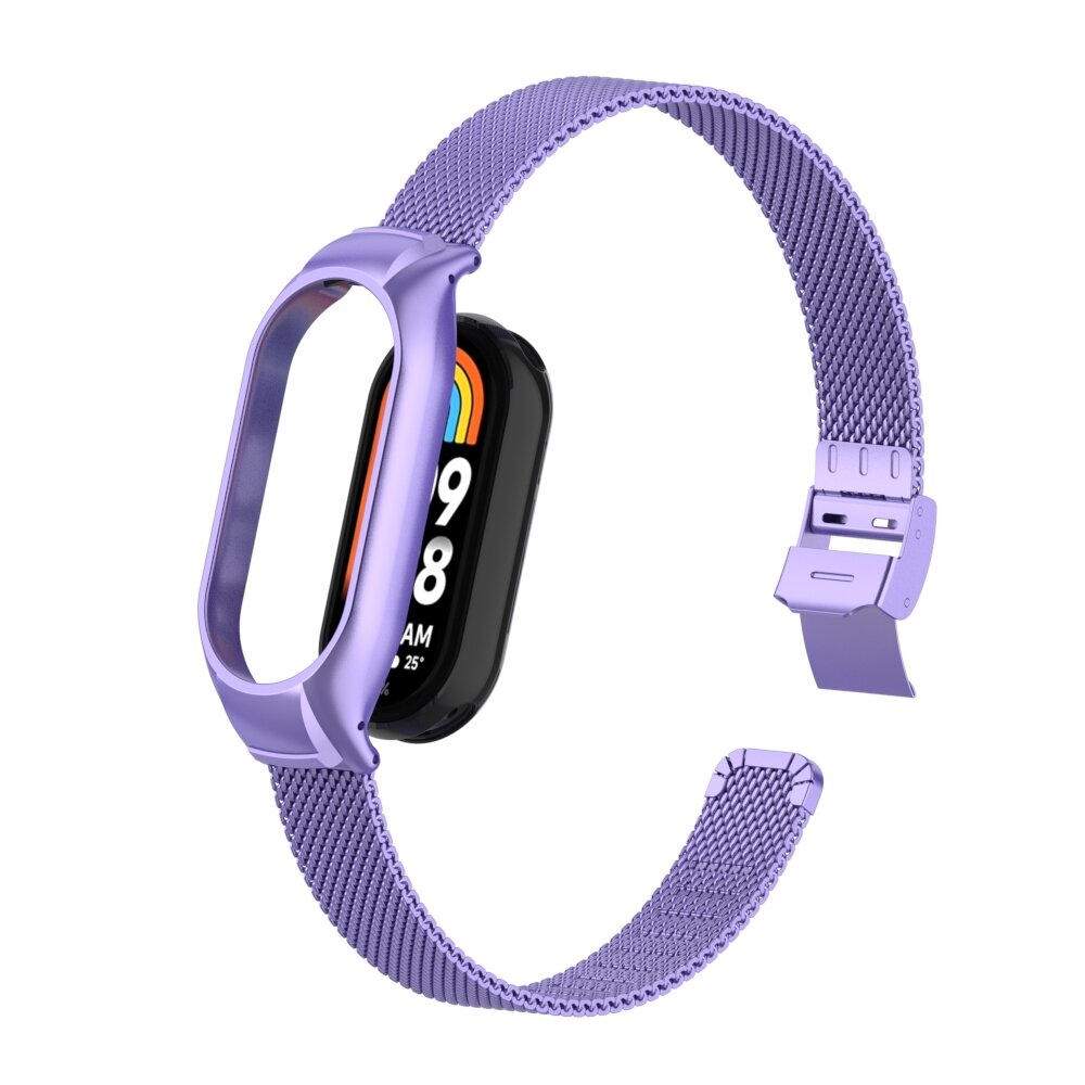 Milanaise Band mit Geh&auml;use - Flieder - Xiaomi Smart Band 8 &amp; 9