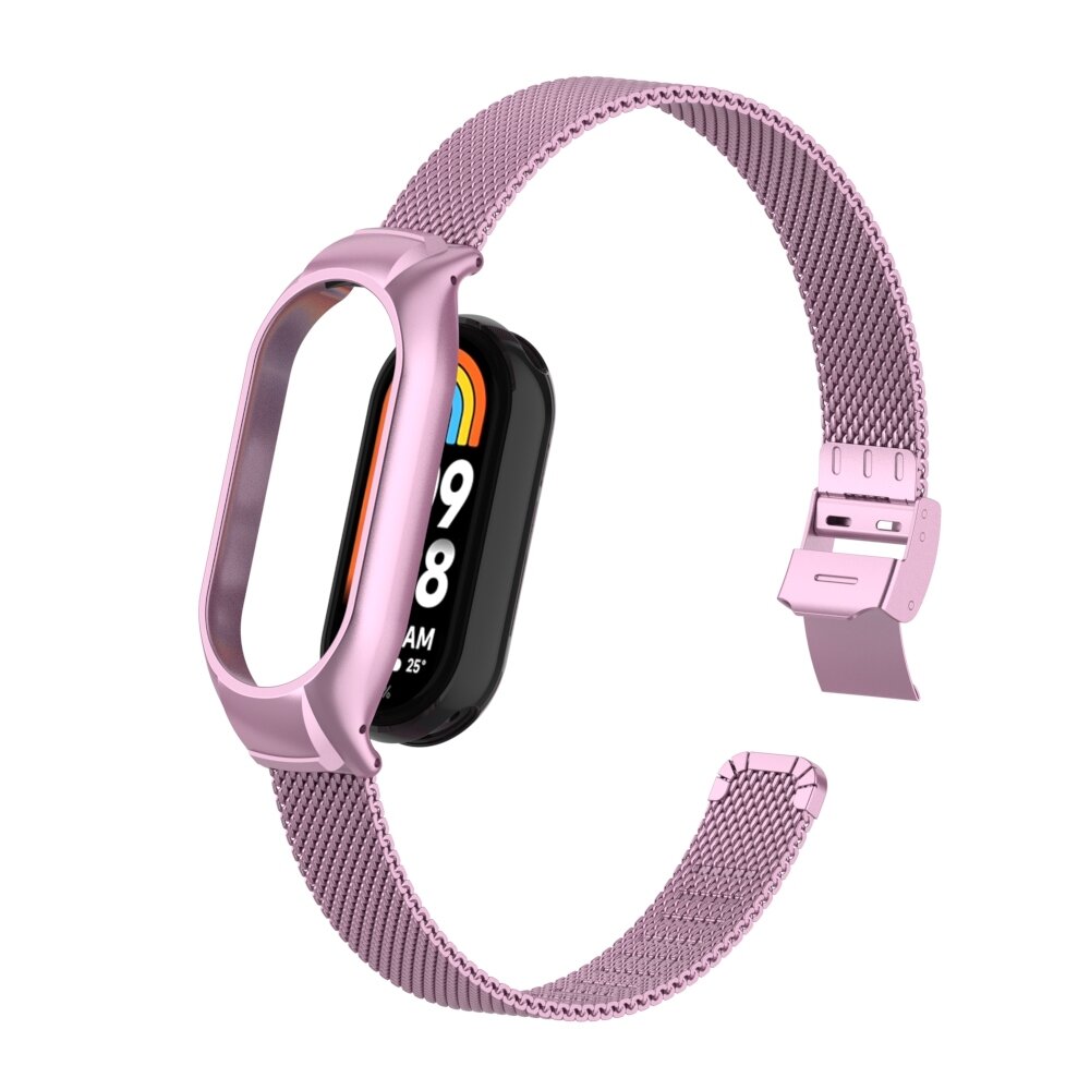 Milanaise Band mit Geh&auml;use - Rosa - Xiaomi Smart Band 8 &amp; 9