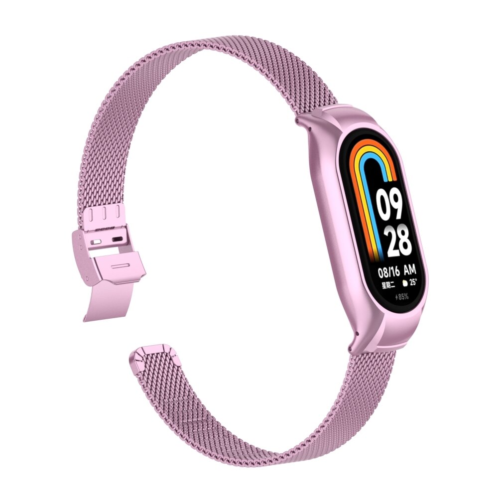 Milanaise Band mit Geh&auml;use - Rosa - Xiaomi Smart Band 8 &amp; 9