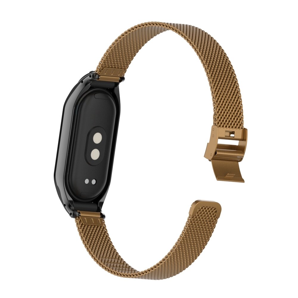Milanaise Band mit Geh&auml;use - Braun - Xiaomi Smart Band 8 &amp; 9