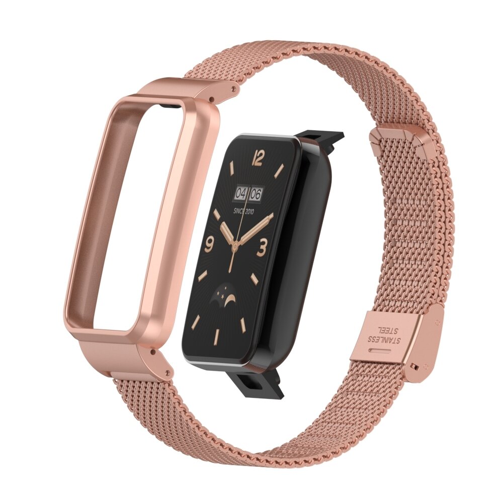 Milanaise Band mit Geh&auml;use - Rose gold - Xiaomi Smart band 7 Pro