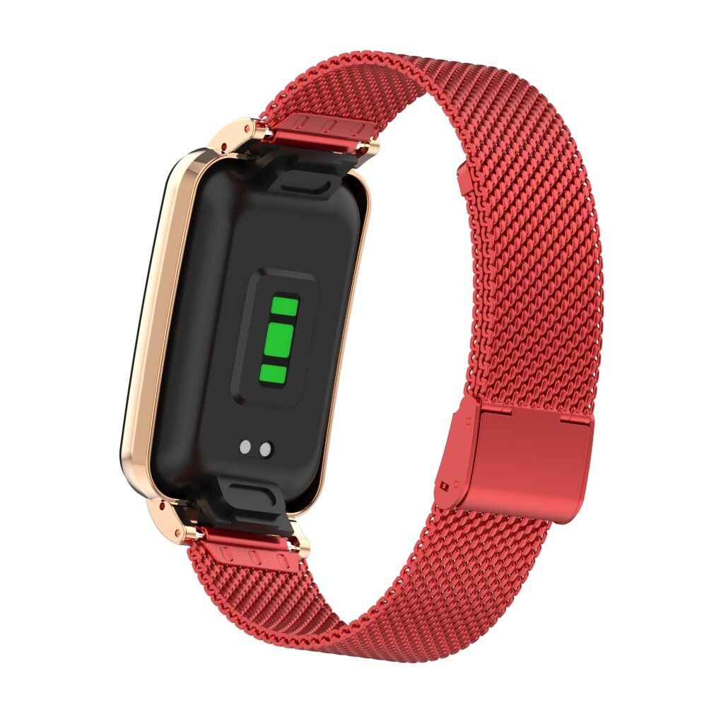 Milanaise Band mit Geh&auml;use - Rot - Xiaomi Smart band 7 Pro