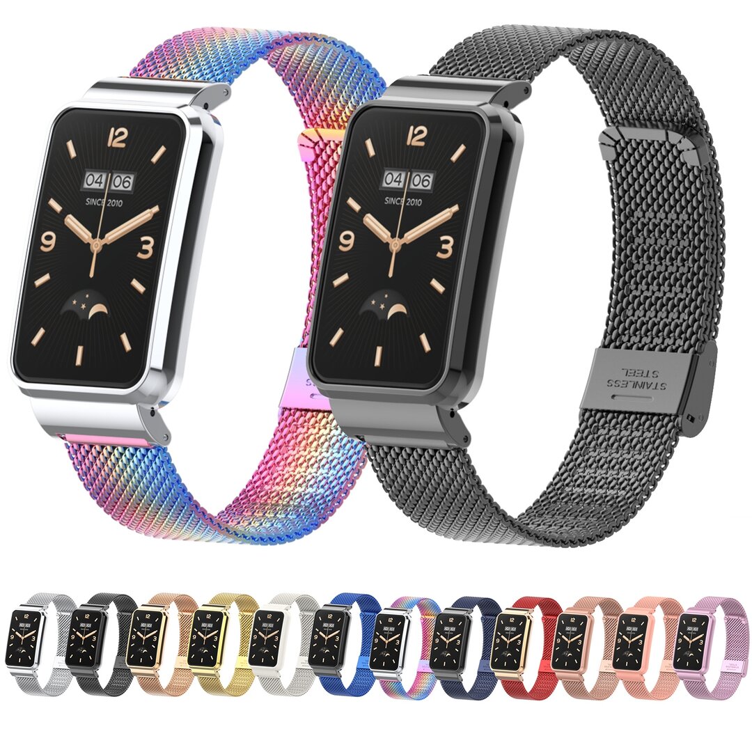 Milanaise Band mit Geh&auml;use - Dunkelblau - Xiaomi Smart band 7 Pro