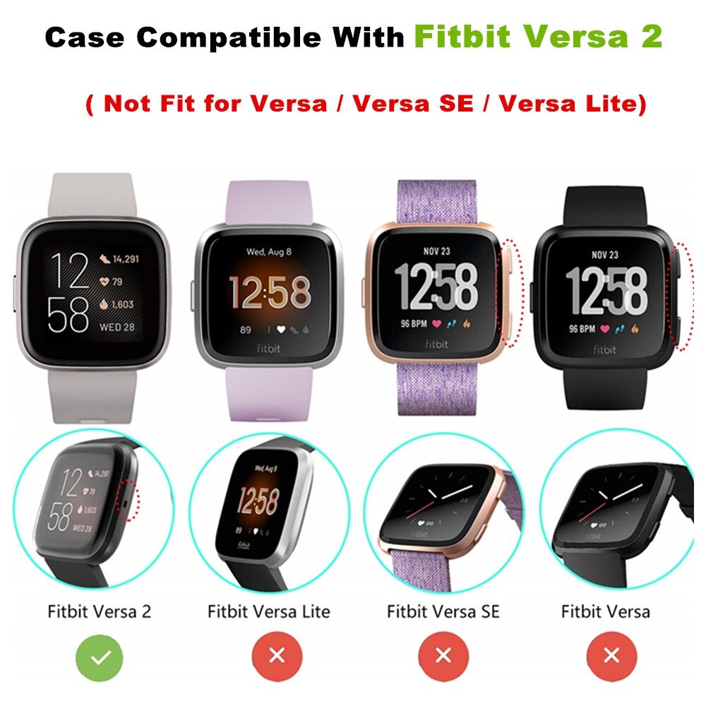 Fitbit Versa 2 Soft TPU Fall (vollst&auml;ndig gesch&uuml;tzt) - Rosa