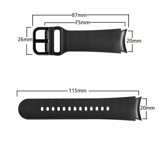 2 in 1 Silikon/Lederband - Grau - Samsung Galaxy Watch 6 - 40mm &amp; 44mm