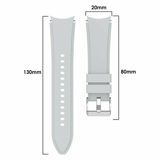 Silikon-Sportband - Grau - Samsung Galaxy Watch 6 Classic - 47mm &amp; 43mm