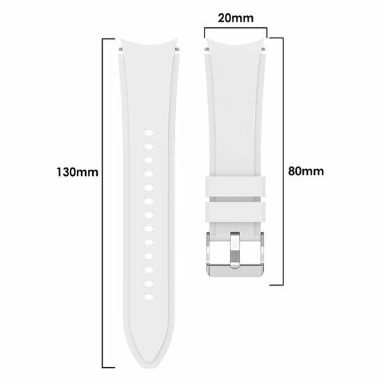 Silikon-Sportband - Wei&szlig; - Samsung Galaxy Watch 6 Classic - 47mm &amp; 43mm