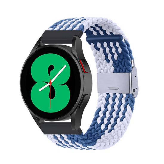 Samsung Galaxy Watch 3 - 45mm - Geflochtenes Armband - Blau / wei&szlig;