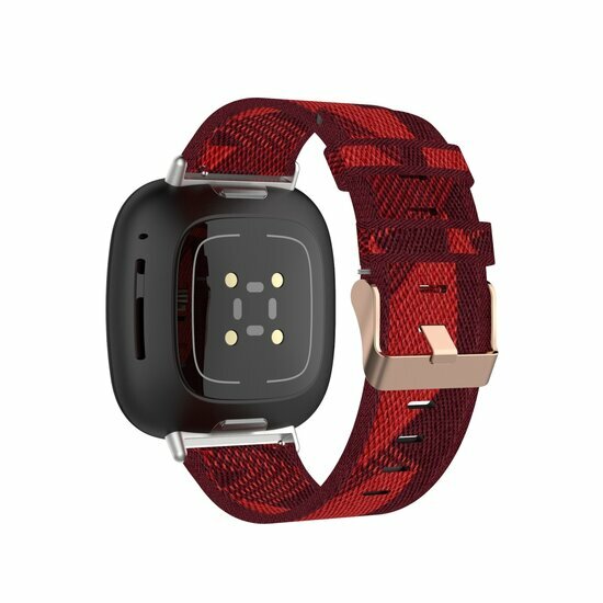 Fitbit Versa 3/4 &amp; Sense 1/2 Segeltuchband - Rot