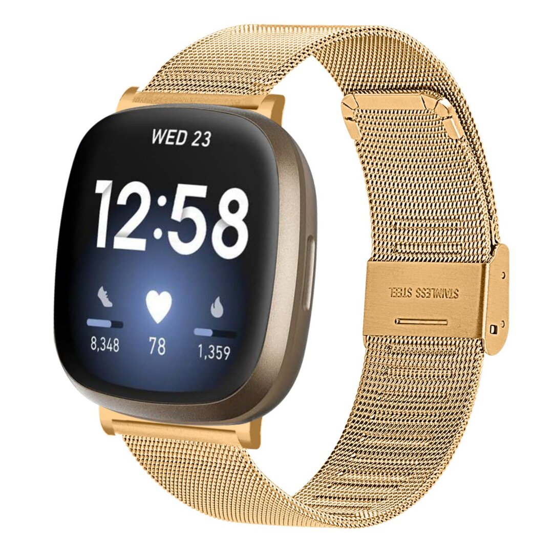 Fitbit Versa 3/4 &amp; Sense 1/2 - Milanaise Band mit Verschluss - Gold