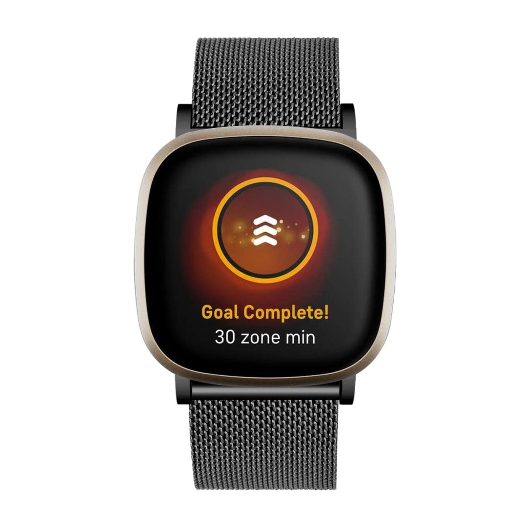 Fitbit Versa 3/4 &amp; Sense 1/2 - Milanaiseband mit Verschluss - Schwarz