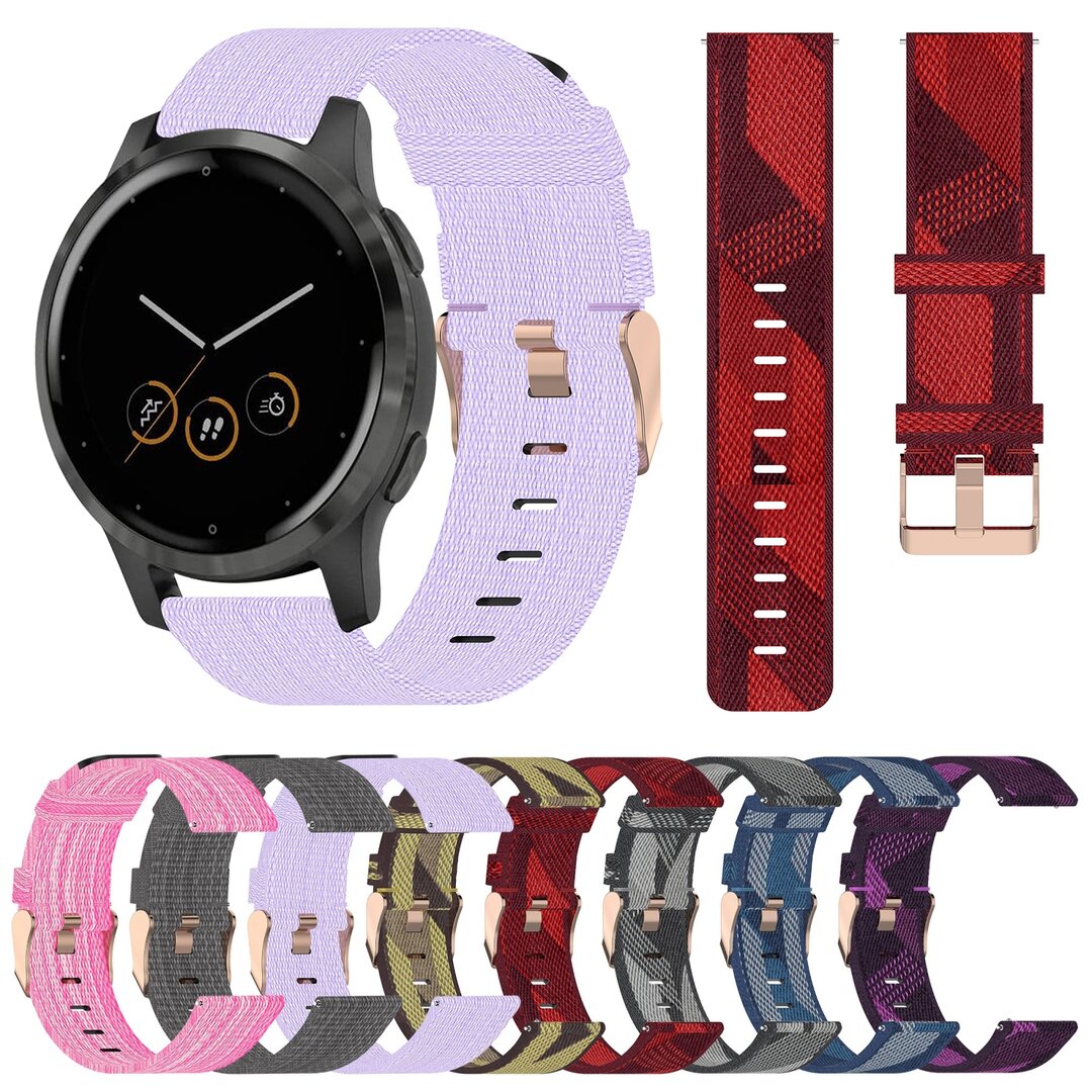 Garmin Venu 3s / Vivoactive 4s / Venu 2s / Vivomove 3s / Forerunner 255s - Leinenarmband - Violett