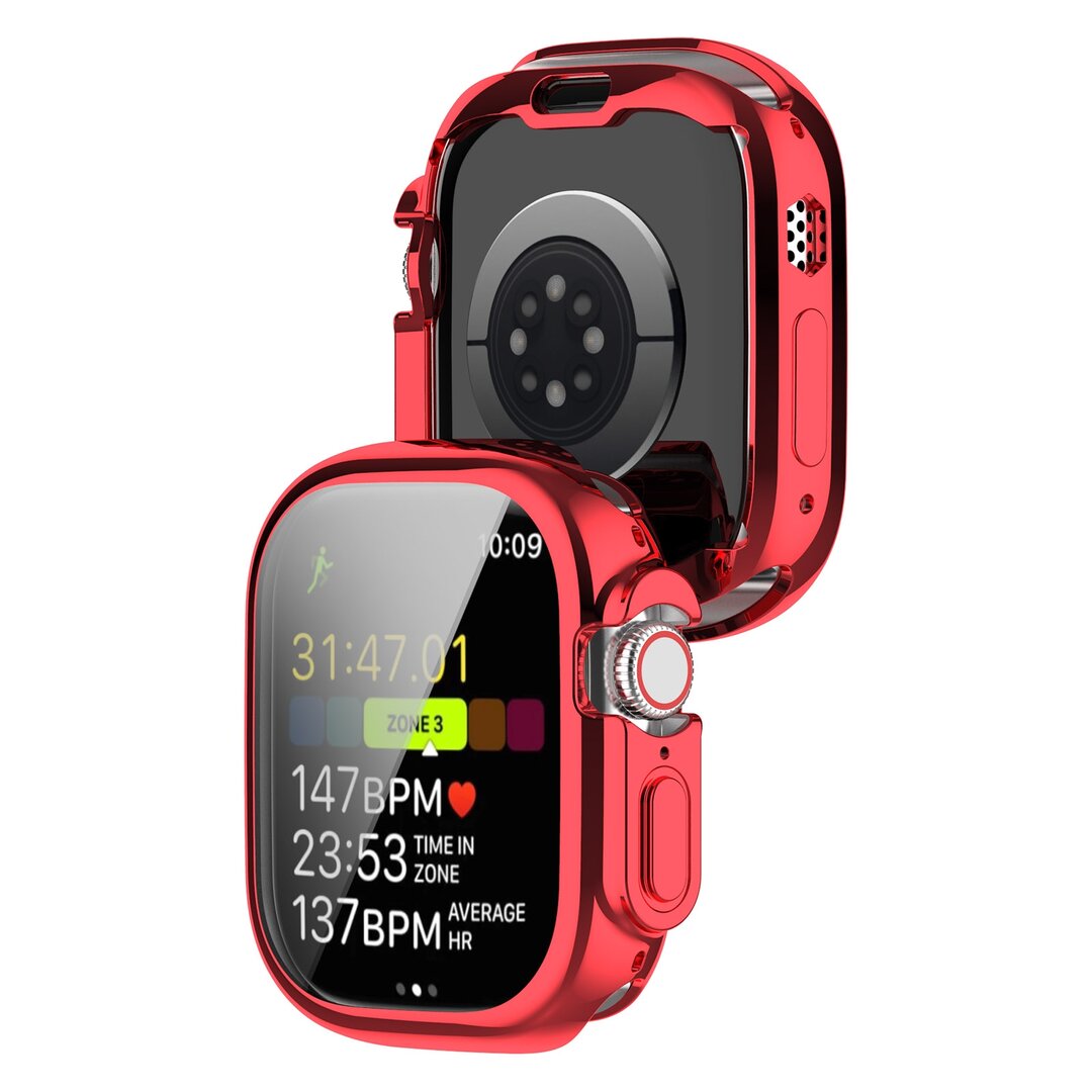Apple Watch Ultra TPU-H&uuml;lle - Vollst&auml;ndig gesch&uuml;tzt - Rot - Geeignet f&uuml;r Apple Watch 49mm (Ultra)