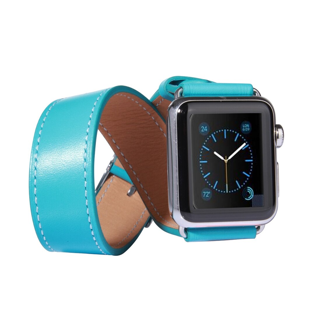 Kakapi Double Strap Armband - T&uuml;rkis - Geeignet f&uuml;r Apple Watch 44mm / 45mm / 46mm / 49mm