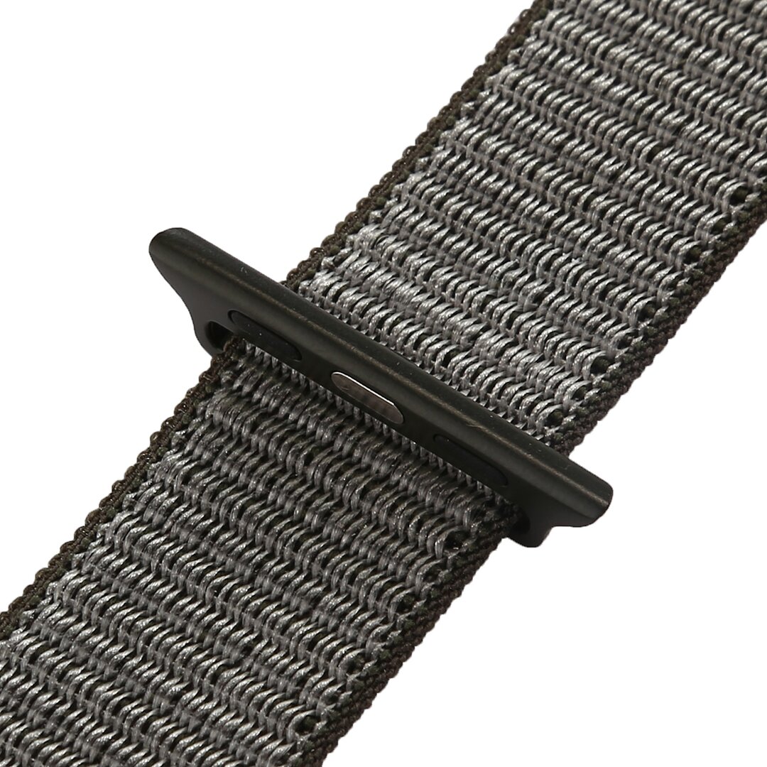 Sport Loop Armband - Grau mit Dunkelgr&uuml;n - Geeignet f&uuml;r Apple Watch 38mm / 40mm / 41mm / 42mm