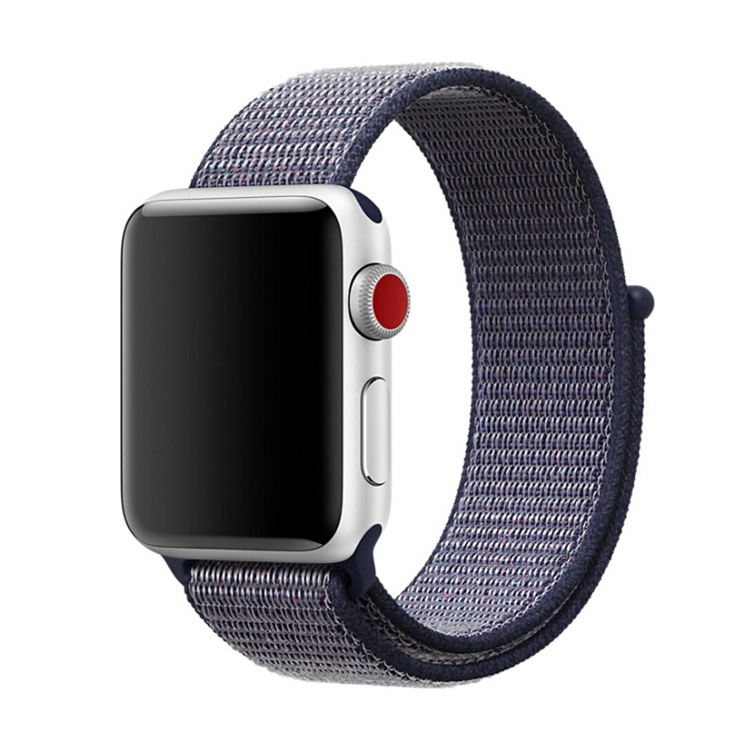 Sport Loop Armband - Marineblau - Geeignet f&uuml;r Apple Watch 38mm / 40mm / 41mm / 42mm
