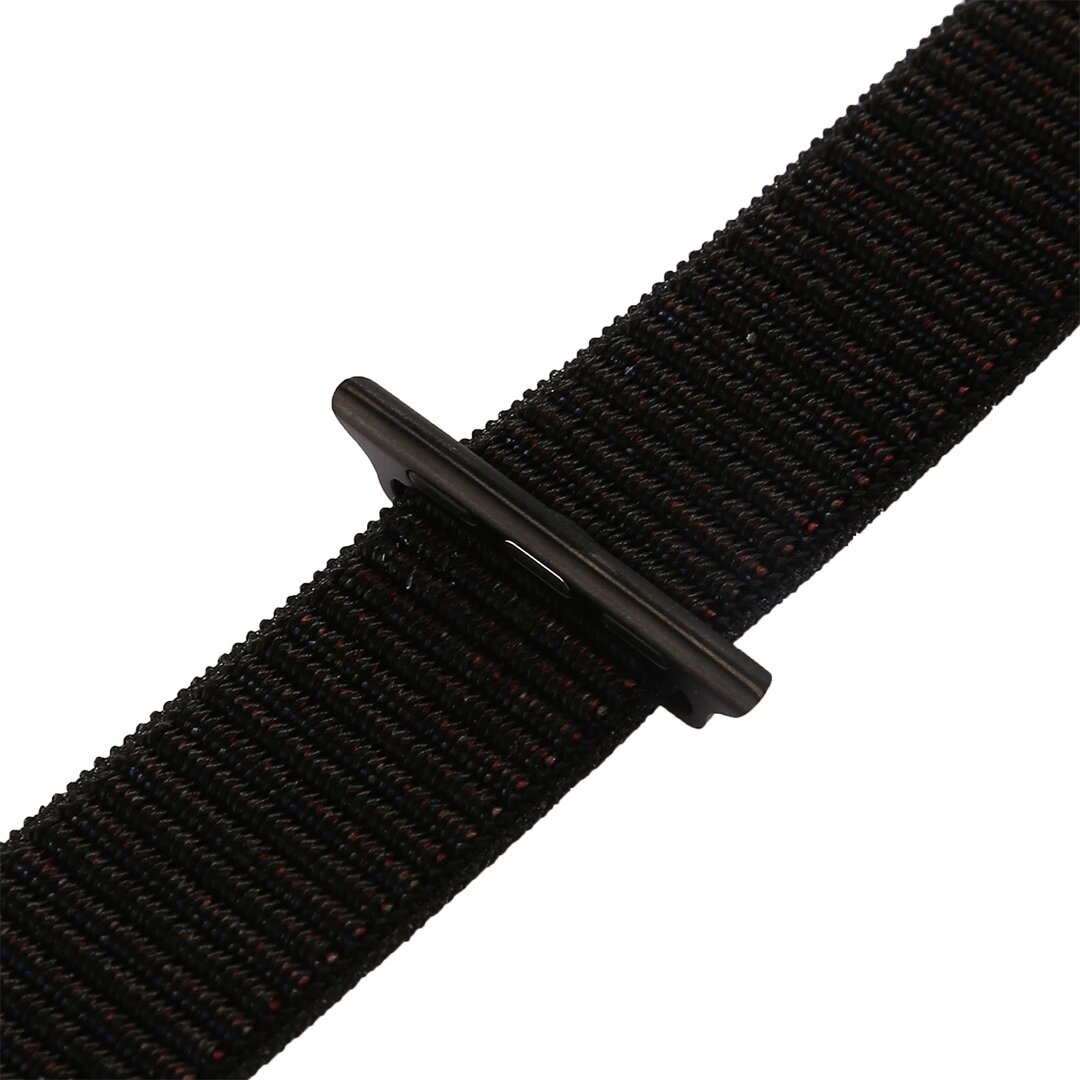 Sport Loop Armband - Schwarz / Orange - Geeignet f&uuml;r Apple Watch 38mm / 40mm / 41mm / 42mm