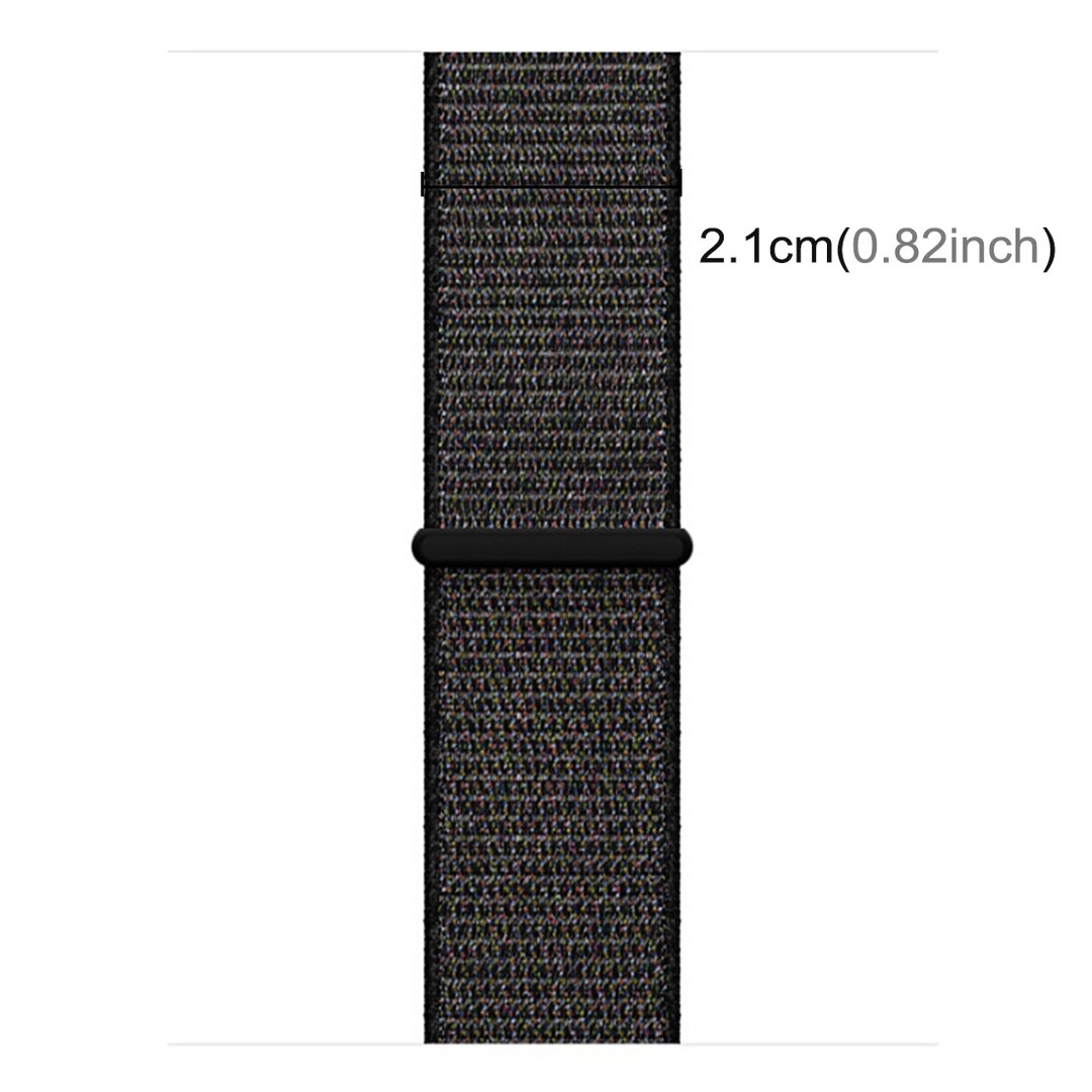 Sport Loop Armband - Schwarz / Orange - Geeignet f&uuml;r Apple Watch 38mm / 40mm / 41mm / 42mm