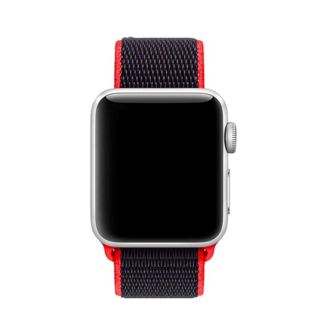Sport Loop Armband - Magenta / Schwarz - Geeignet f&uuml;r Apple Watch 38mm / 40mm / 41mm / 42mm