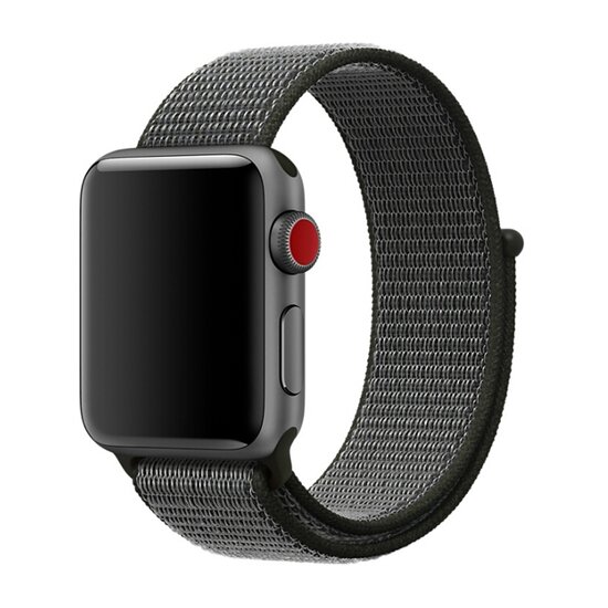 Sport Loop Armband - Grau mit Dunkelgr&uuml;n - Geeignet f&uuml;r Apple Watch 44mm / 45mm / 46mm / 49mm