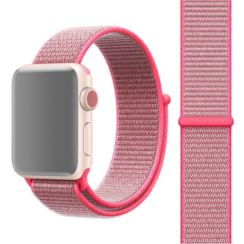 Sport Loop Armband - Pink - Geeignet f&uuml;r Apple Watch 44mm / 45mm / 46mm / 49mm