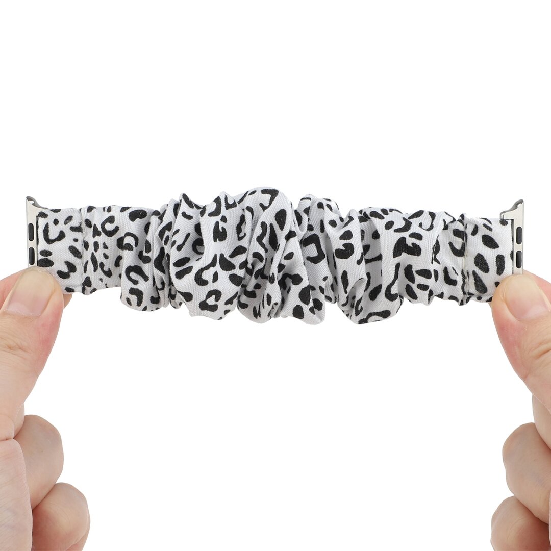 Elastisches Armband - Wei&szlig; / Schwarz - Geeignet f&uuml;r Apple Watch 38mm / 40mm / 41mm / 42mm