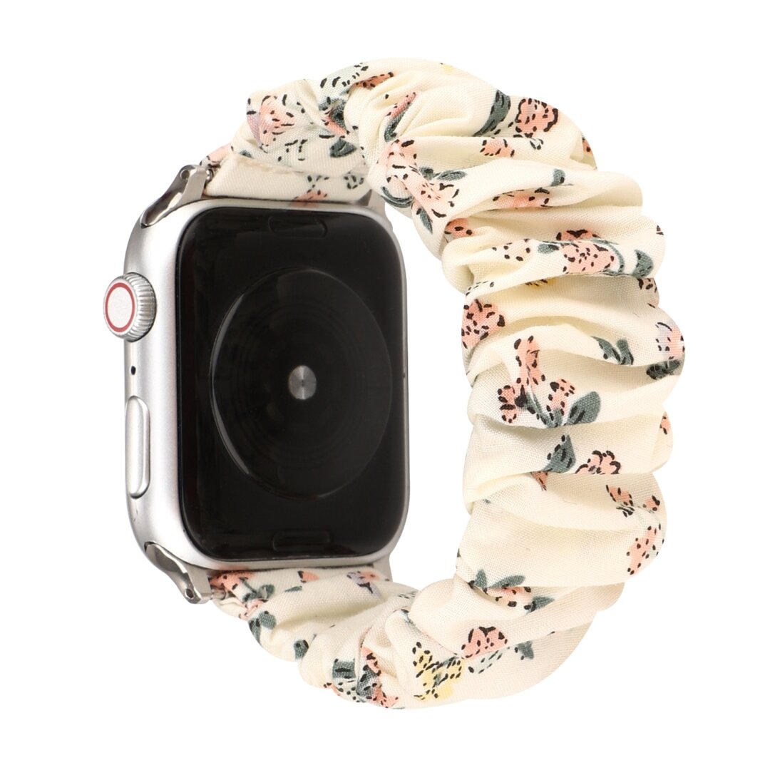 Elastisches Armband - Floraler Druck leicht - Geeignet f&uuml;r Apple Watch 38mm / 40mm / 41mm / 42mm