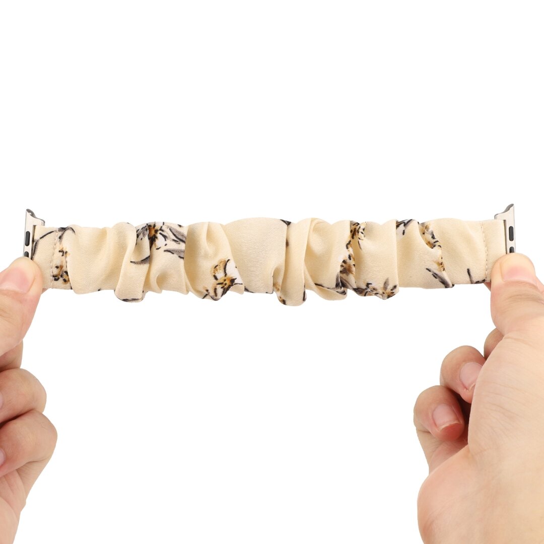 Elastisches Armband - Blumendruck dunkel - Geeignet f&uuml;r Apple Watch 38mm / 40mm / 41mm / 42mm