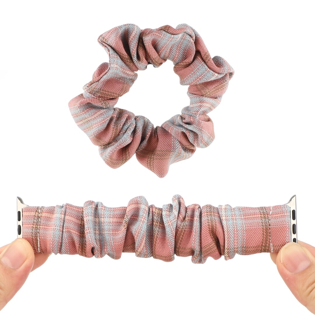 Elastisches Armband - Hellrot / Blau - Geeignet f&uuml;r Apple Watch 38mm / 40mm / 41mm / 42mm