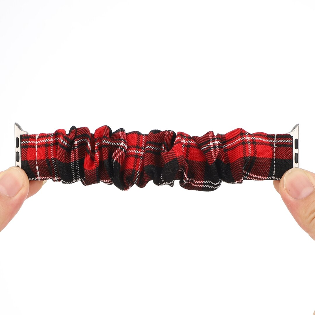 Elastisches Armband - Rot / Schwarz - Geeignet f&uuml;r Apple Watch 38mm / 40mm / 41mm / 42mm