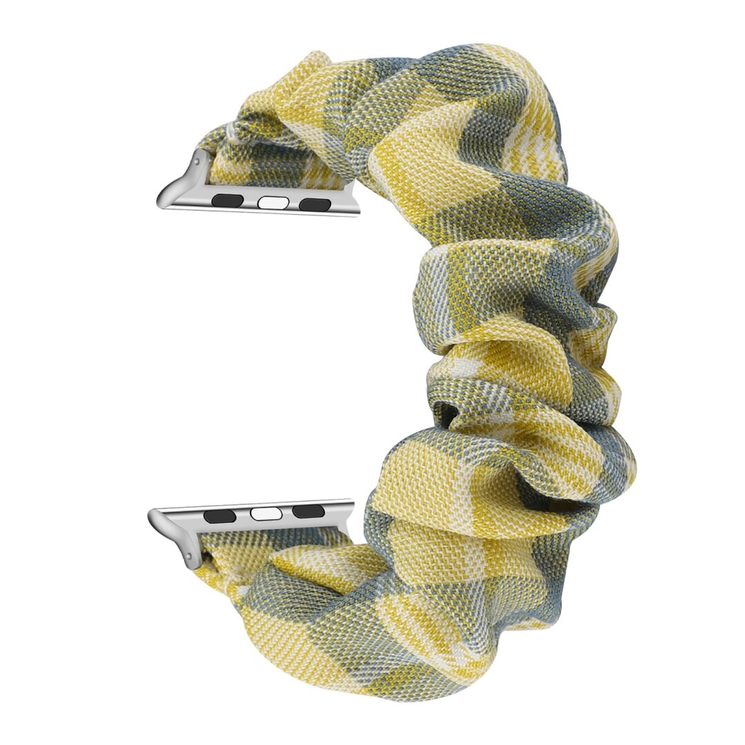 Elastisches Armband - Gelb / Blau - Geeignet f&uuml;r Apple Watch 38mm / 40mm / 41mm / 42mm