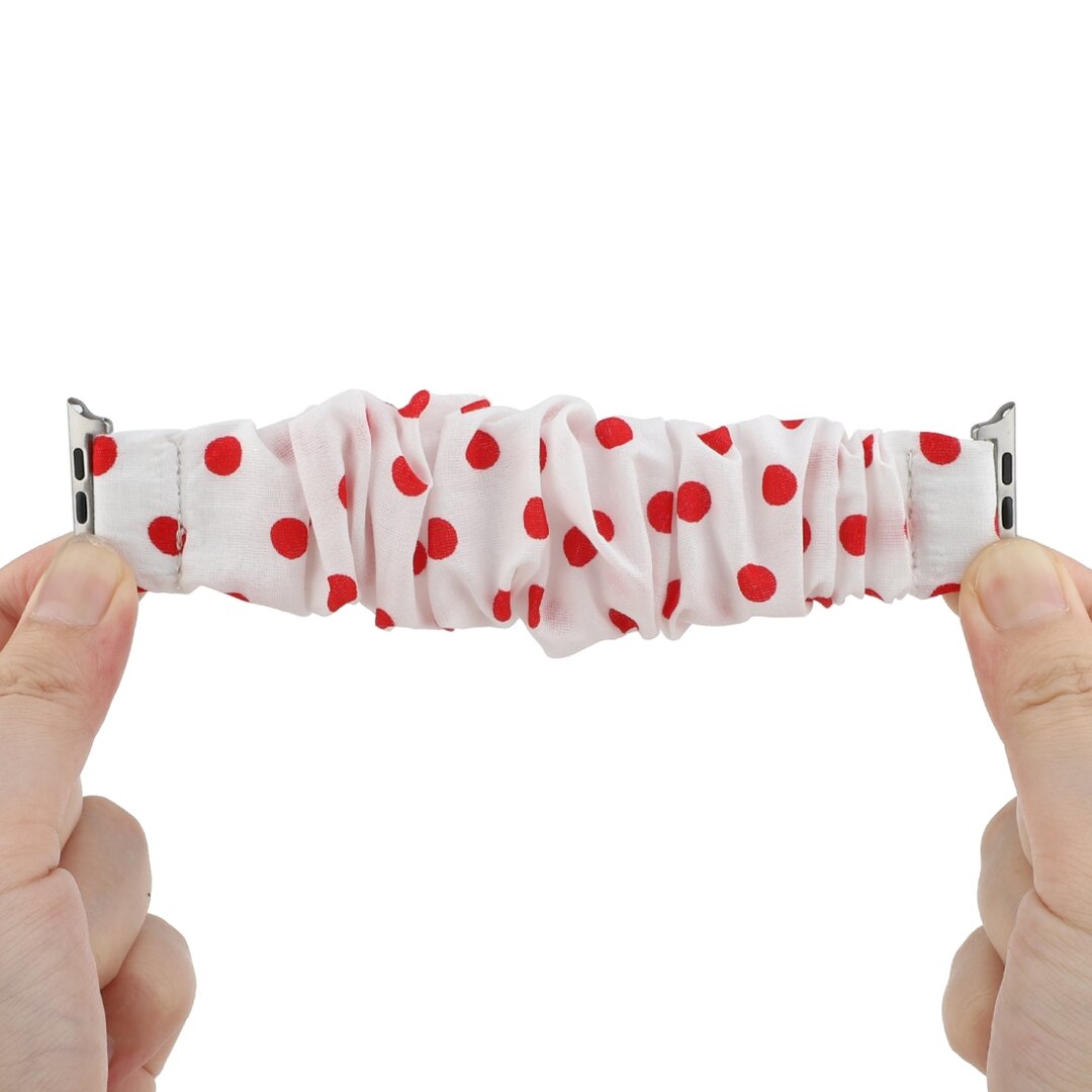 Elastisches Armband - Rote Punkte - Geeignet f&uuml;r Apple Watch 38mm / 40mm / 41mm / 42mm