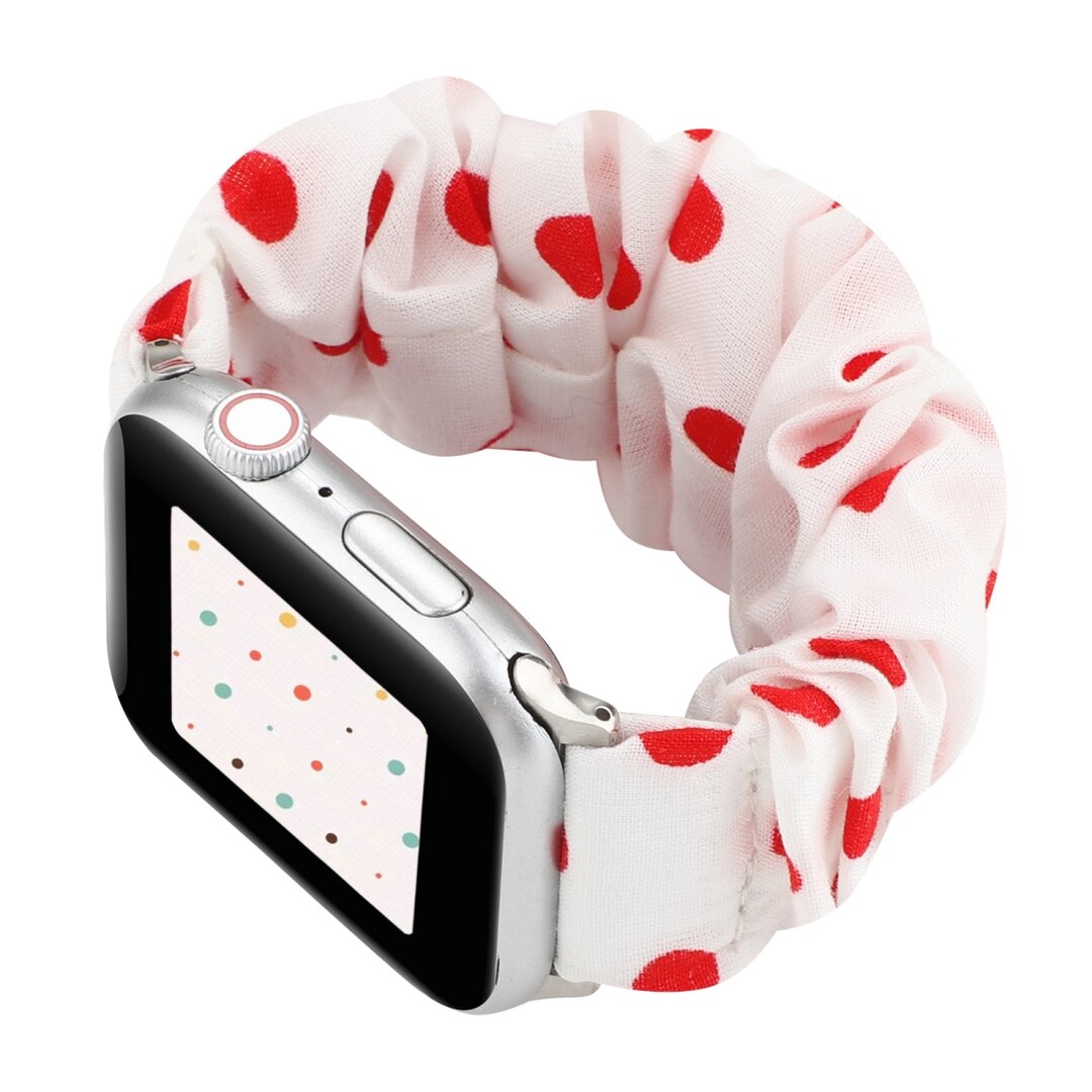 Elastisches Armband - Rote Punkte - Geeignet f&uuml;r Apple Watch 38mm / 40mm / 41mm / 42mm