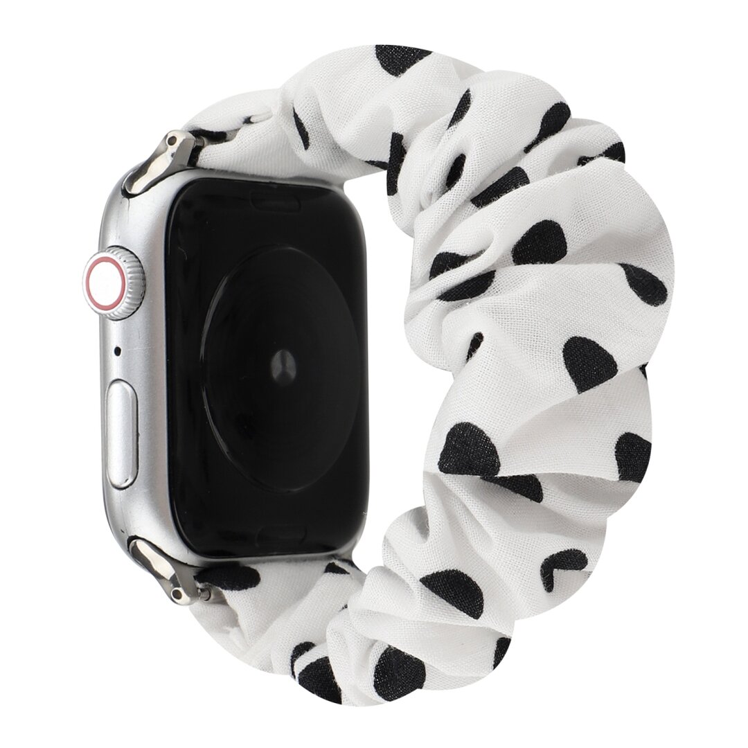 Elastisches Armband - Schwarze Punkte - Geeignet f&uuml;r Apple Watch 44mm / 45mm / 46mm / 49mm