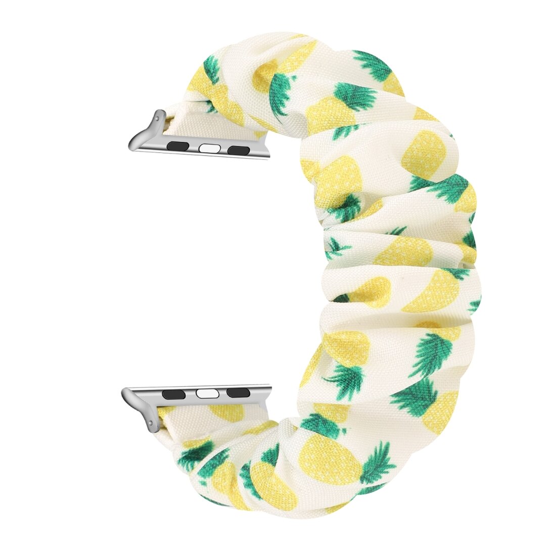 Elastisches Armband - Ananas-Druck - Geeignet f&uuml;r Apple Watch 44mm / 45mm / 46mm / 49mm