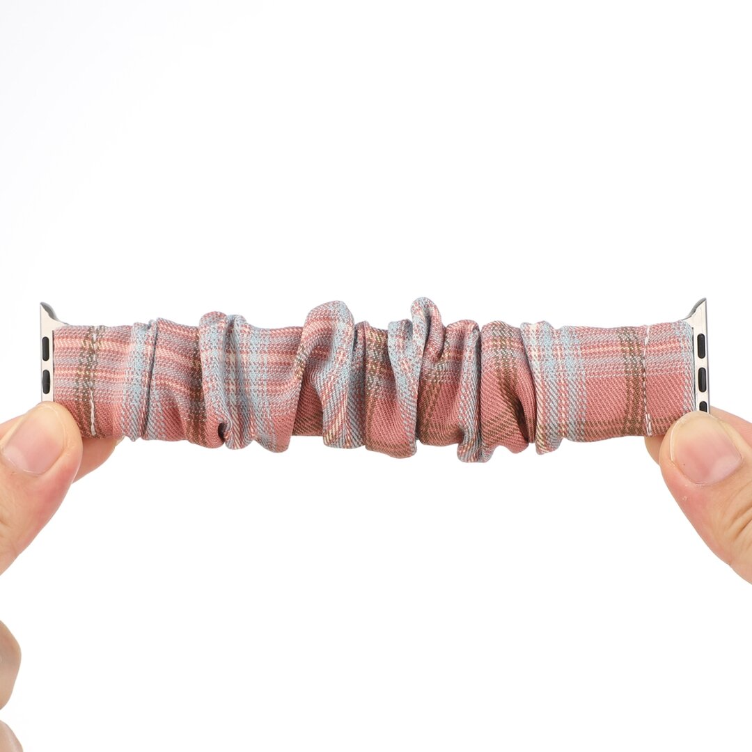 Elastisches Armband - Hellrot / Blau - Geeignet f&uuml;r Apple Watch 44mm / 45mm / 46mm / 49mm