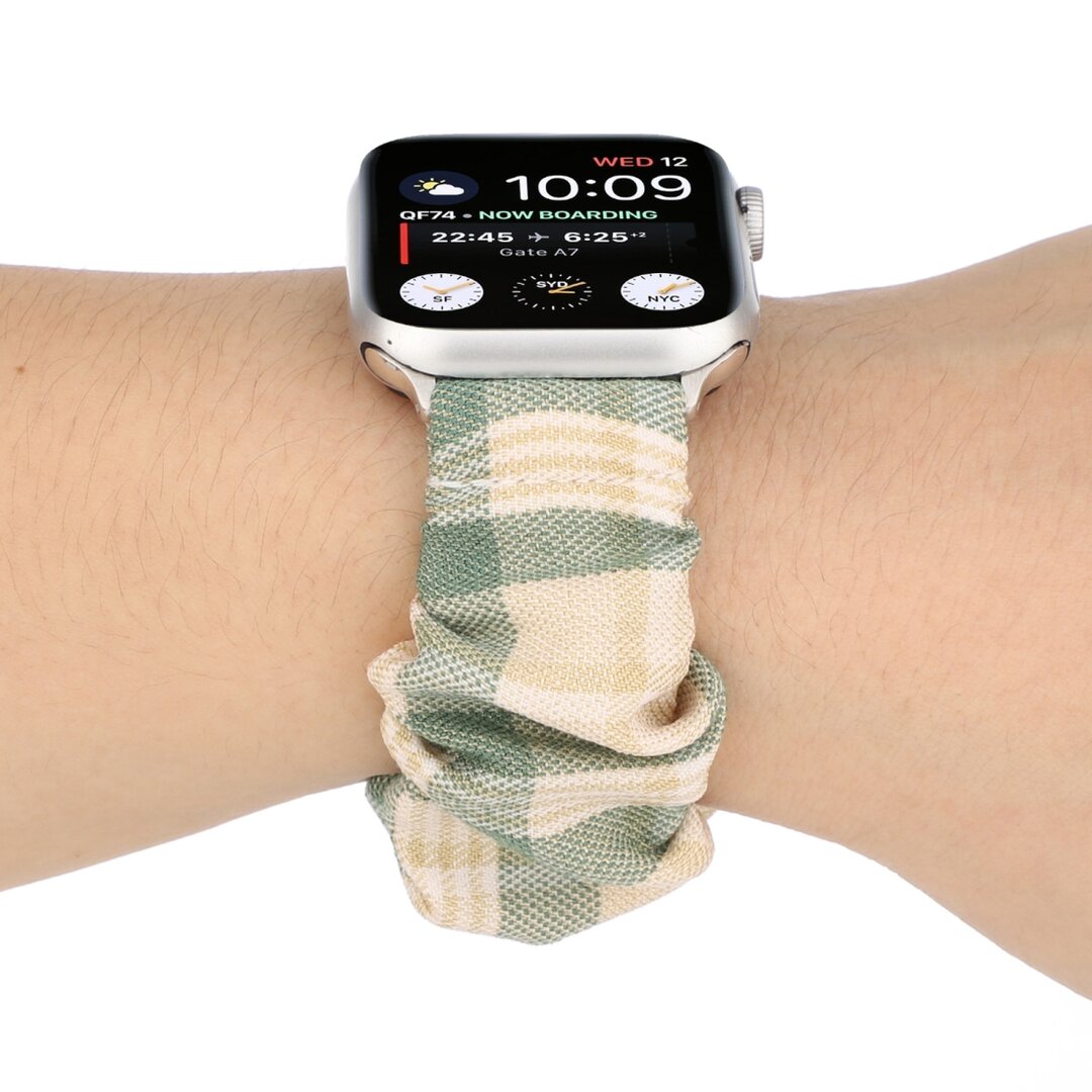 Elastisches Armband - Khaki / Gr&uuml;n - Geeignet f&uuml;r Apple Watch 44mm / 45mm / 46mm / 49mm