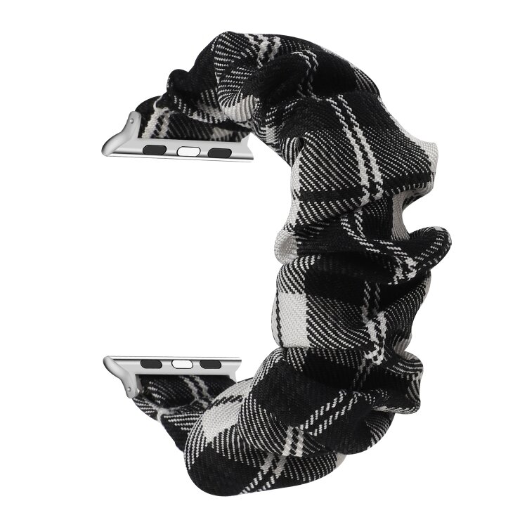 Elastisches Armband - Schwarz / Wei&szlig; - Geeignet f&uuml;r Apple Watch 44mm / 45mm / 46mm / 49mm