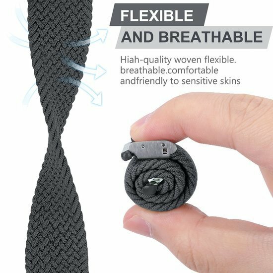 Geflochtenes Armband - Grau - Geeignet f&uuml;r Apple Watch 38mm / 40mm / 41mm / 42mm