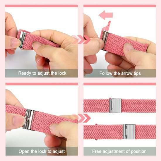 Geflochtenes Armband - Rosa - Geeignet f&uuml;r Apple Watch 38mm / 40mm / 41mm / 42mm